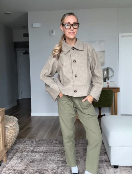 Emme transitional linen pants styled by a real customer