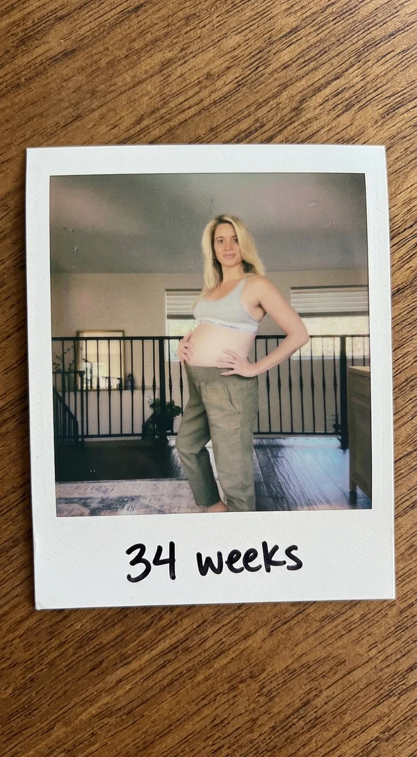 Emme transitional linen pants styled by a real customer